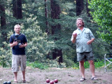 Dylan and Scott play bocce ball