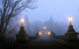 Toll bridge at dusk