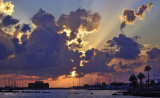 Harbour castle silhouette