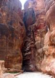 Height of Petra Rocks. See little man in the middle