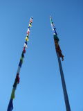 Tibetaanse gebedsvlaggen bij Rifugio Biella