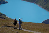 Mom and Petra in front of the Moiry Lake.