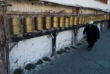 Prayer wheels near the entrance to the palace.
