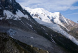 View of Mont Blanc on the way up to Aiguille du Midi
