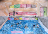 swimming pool, Sophia He, age:6