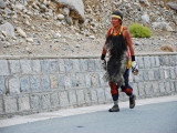 This man is on a pilgrimage from northern Tibet to India