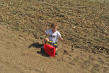 Isaac rocks out in the corn field