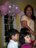 kids are ready to cut the cake with auntie Shangita