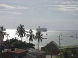 Cruise ship in harbor the day of their arrival