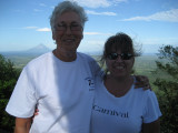 Lisa and I are being blown away by the wind,highest point in Rivas area