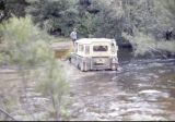 ONE LANDROVER ACROSS THE RIVER WITH NO PROBLEMS.