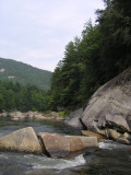 River, rocks, mountains, trees