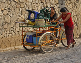 Women Pushing Food Cart