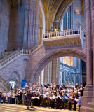 Royal Liverpool Philharmonic Choir rehearsing in Liverpool Cathedral 11 April 2009