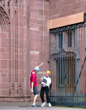 Abseiling down the West face