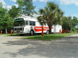 SOUTH OF THE BORDER, SC CAMPGROUND SITES ARE LONG WITH 50 AMP SERVICE AVAILABLE IF YOU ASK FOR IT