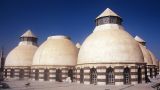The Domes of Khan Asaad Pasha from the outside.