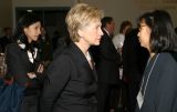 Senator Clinton speaks with Maya Y. Lin