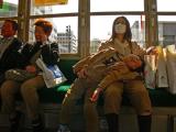 Streetcar riders, Hiroshima, Japan, 2006