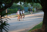 Camino de la escuela. Barrio de Miramar.  La Habana