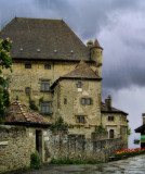 Once upon a time , by a small castle in a rainy day....