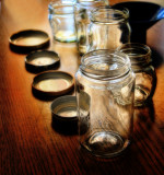The empty jars are waiting in line....