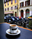 An old arcade as perfect shelter...coffee and rain!