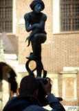 a boy on fountain