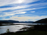 ciel bleu sur le fjord