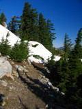 Snow cornice along PCT on Mt Etna