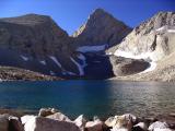 Junction Peak and last lake on climb to Forester Pass