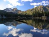 Campbell lake reflections looking towards Gem Peak