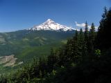 Mount Hood and mans hand