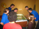 Playing table football