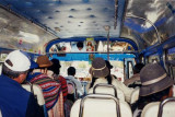 Inside a bus in La Paz
