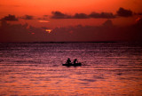 Boat at sunset, Moorea