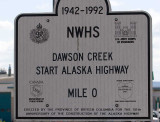 Mile Zero sign at the start of the Alaska Highway