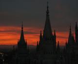 The Salt Lake City Temple at sunset..........