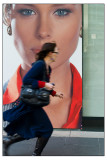 Woman and poster