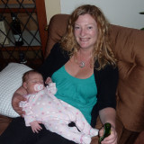 Hanging out with Auntie Cous.... and her beer!
