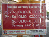 Ulm Burger King open times
