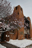 New Mexico Art Museum in snow