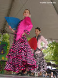 Flamenco dancers with fans