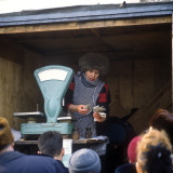 Woman selling produce at Moscow market (mid-1990's)