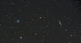M97 the Owl Nebula and M108 an edge on Galaxy
