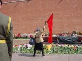 Old women with communist flag