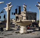 Fountain and Trellis Under Construction