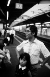 Father/Daughter On Shinkansen Platform