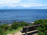 On the top overlooking Vancouver Island to the north. I cell was picking up Canadian signal (Rogers) instead of AT&T.