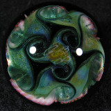 A 'B' implodes out of this stunning flower, made with 11 different Northstar colors and fumed 22kt gold.